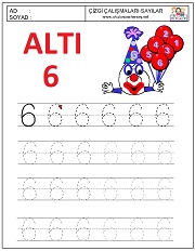 okul öncesi 1 sayısı çizgi çalışması